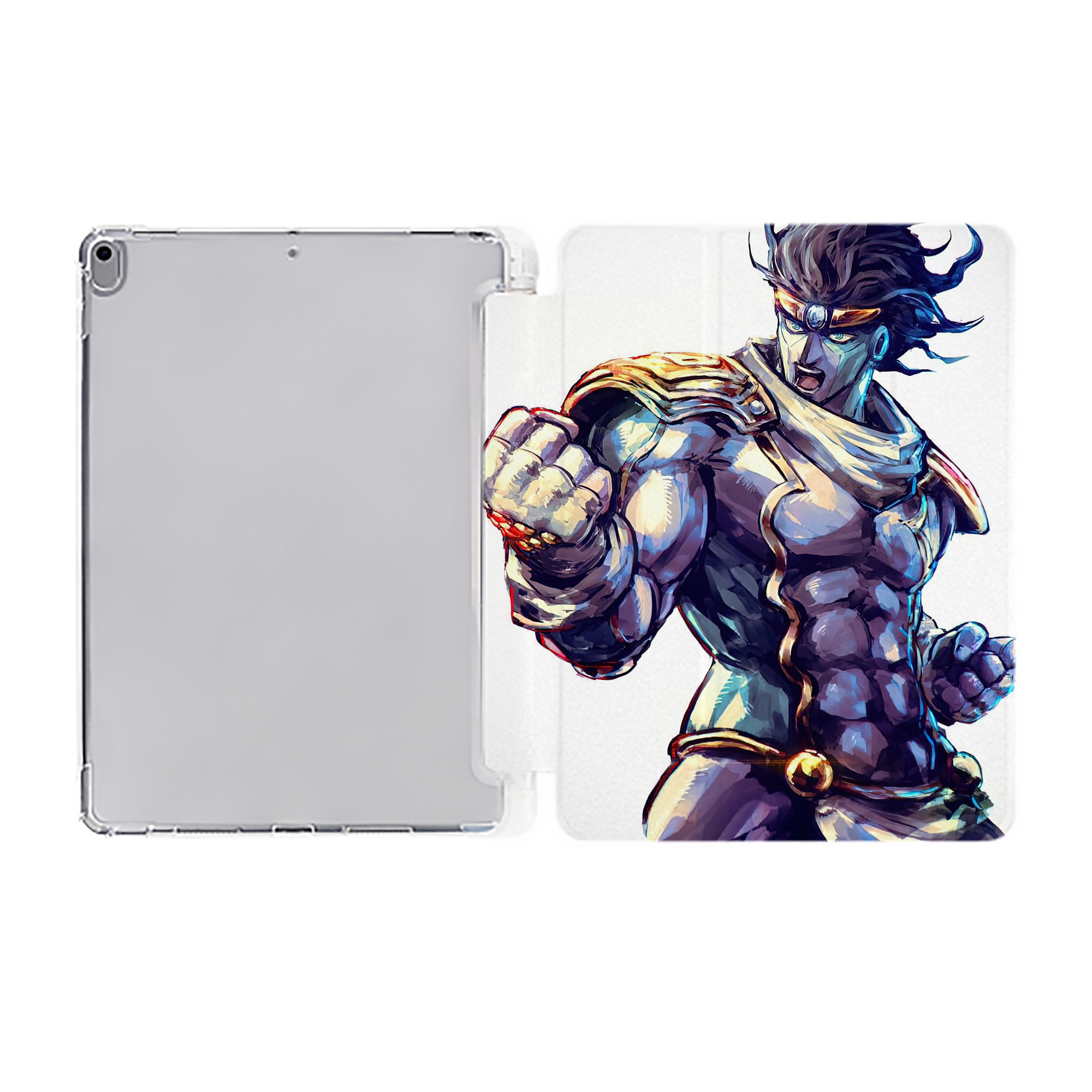 （画像用） ジョジョの奇妙な冒険 JoJo's Bizarre Adventure IPad ケース ペン収納付き 三つ折りスタンド PUレザー×シリコン 対応機種9.5/10.5/10.9インチ